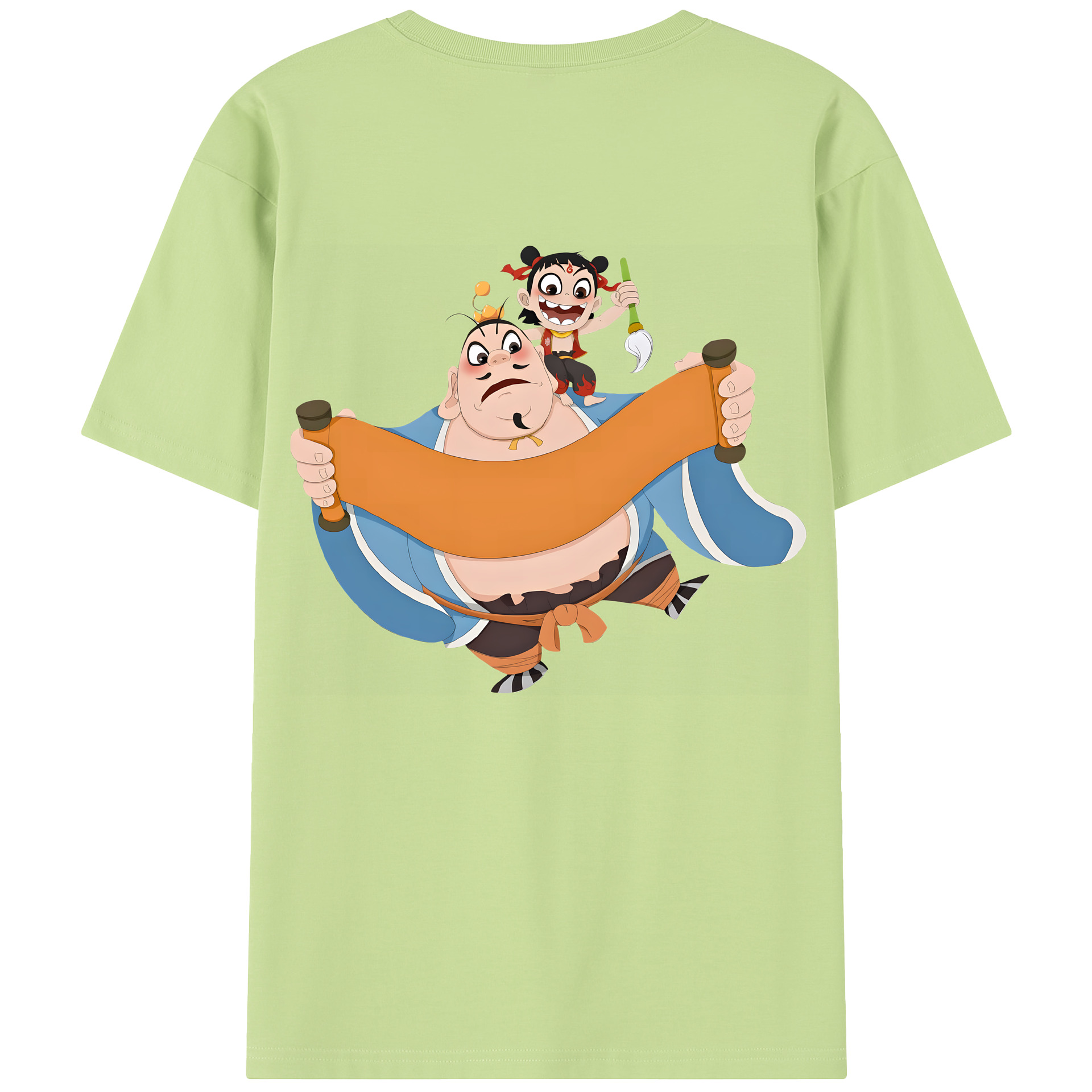 （画像用） Ne Zha 2 ナタ 魔童の大暴れ 綿100％半袖Tシャツ（背面プリント）